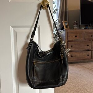 The Sak Sequoia Black Leather Hobo Bag